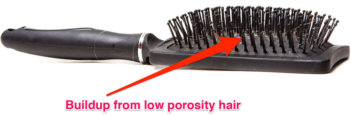 residues from low porosity hair