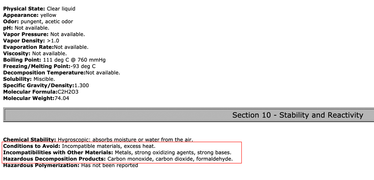products that use glyoxylic acids