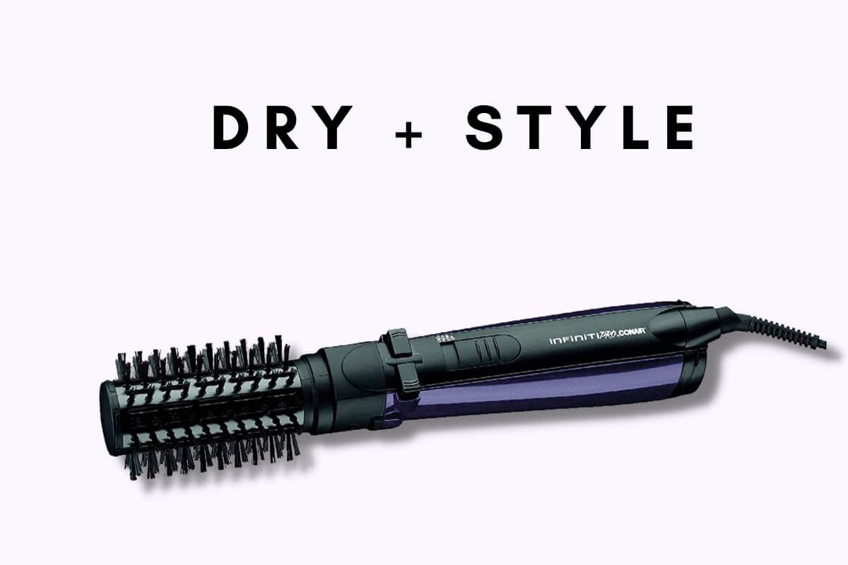 Create different styles, add volume, and shine to your hair in one step Hot air brush by Conair brand to straighten and curl while drying
