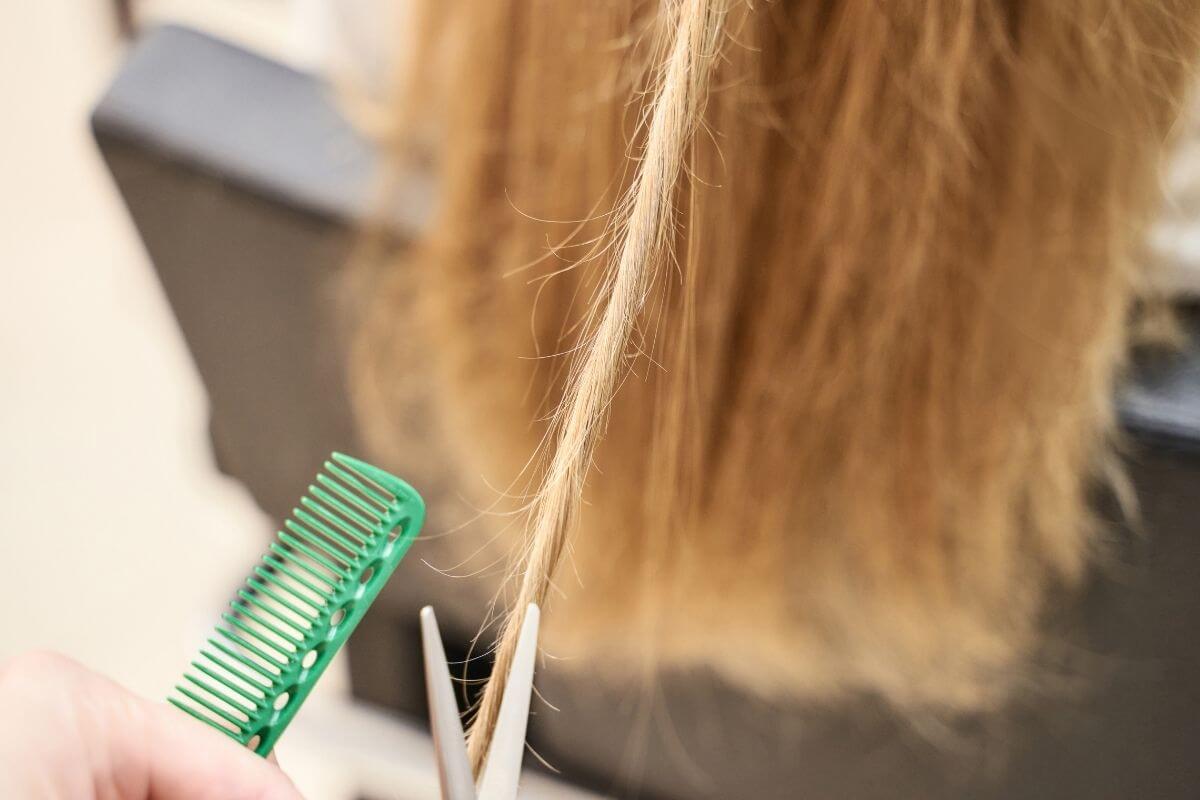Twist hair and cut split ends