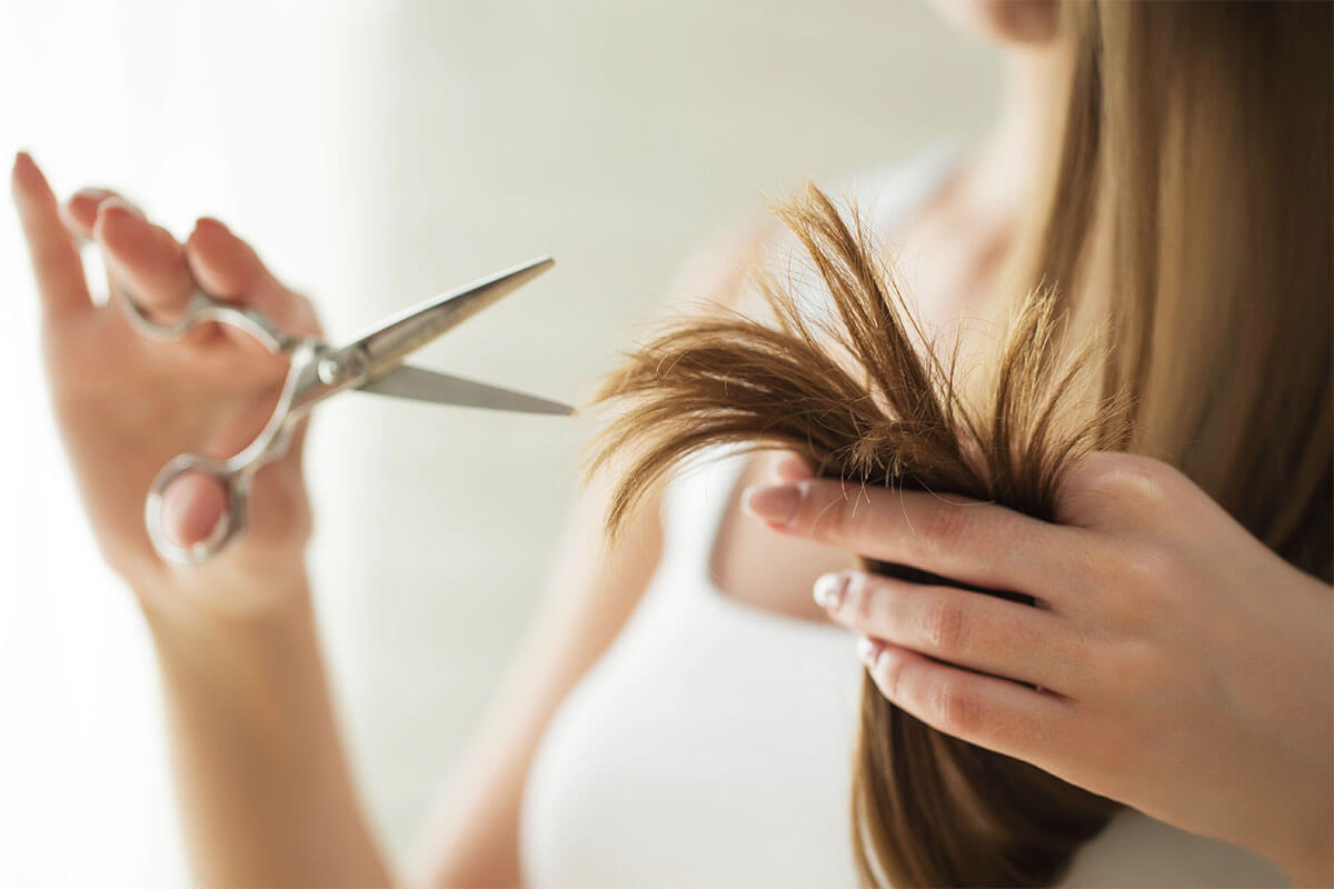 tidy up unruly hair remove split ends