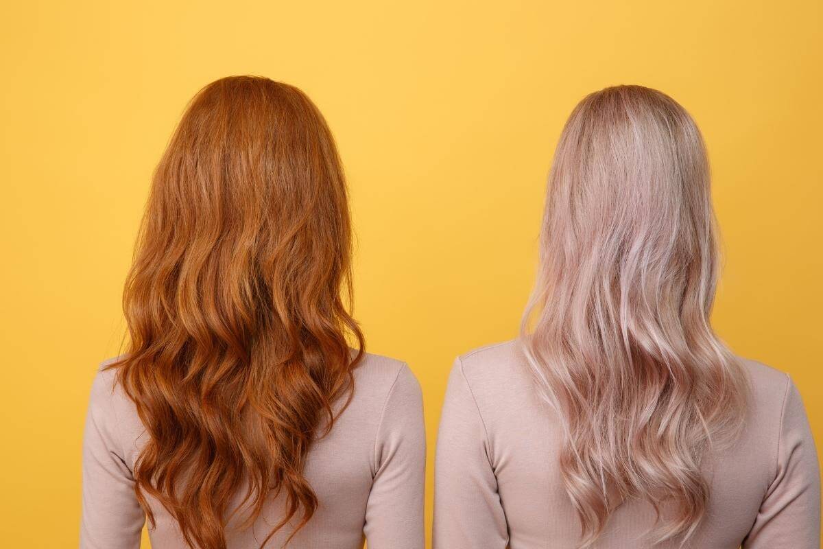 red hair dye to dark blonde two shades of red hair and blonde hair