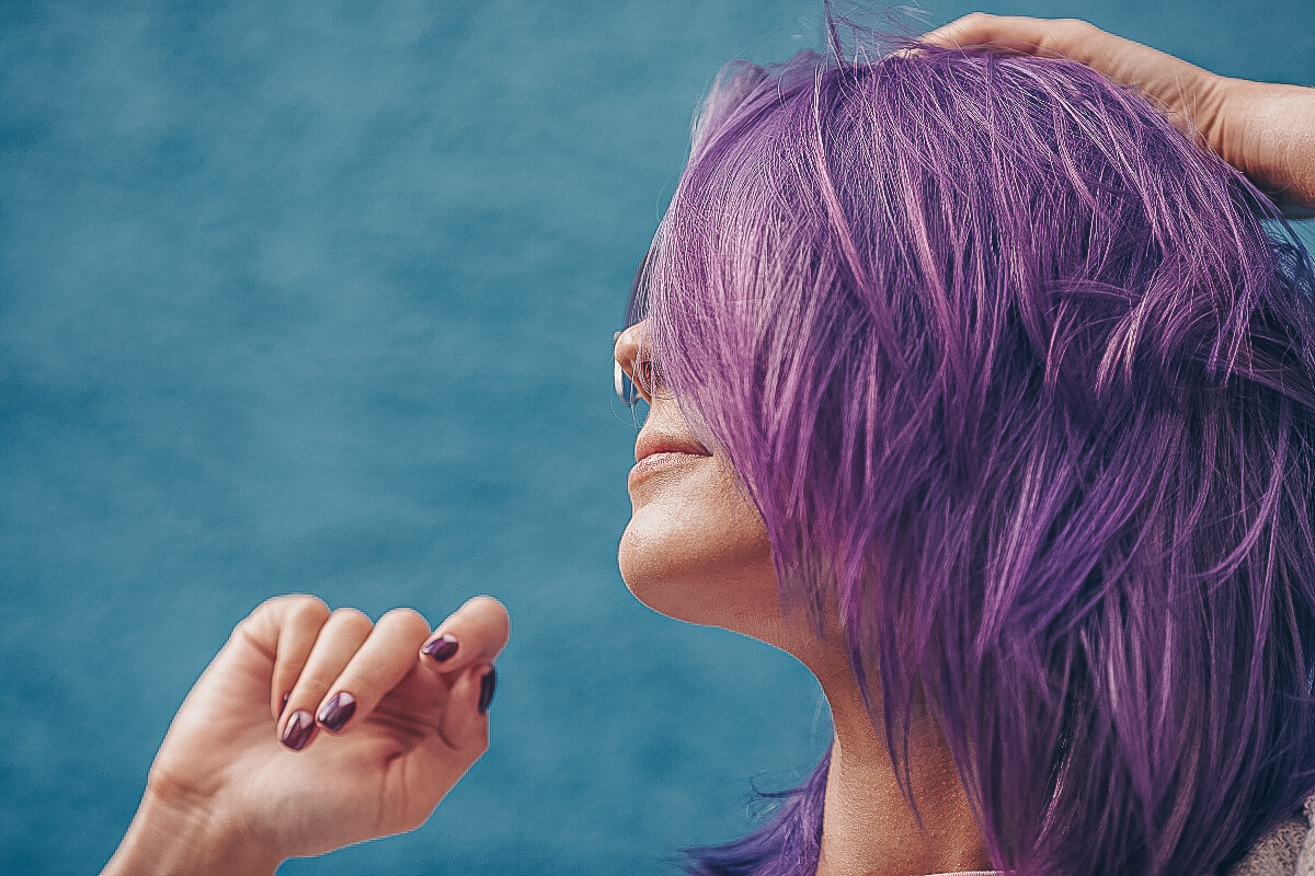 purple shampoo on purple hair