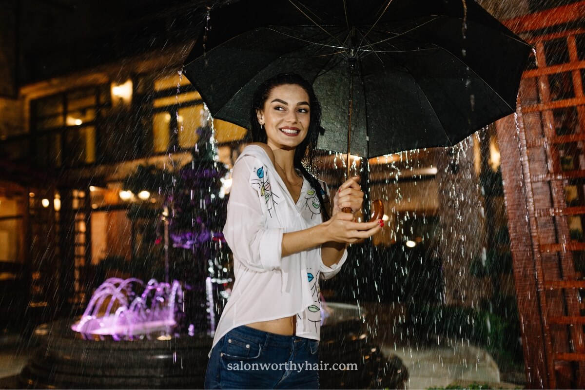 the solution to taming frizz in high humidity is by using an anti-humidity spray to protect your hair