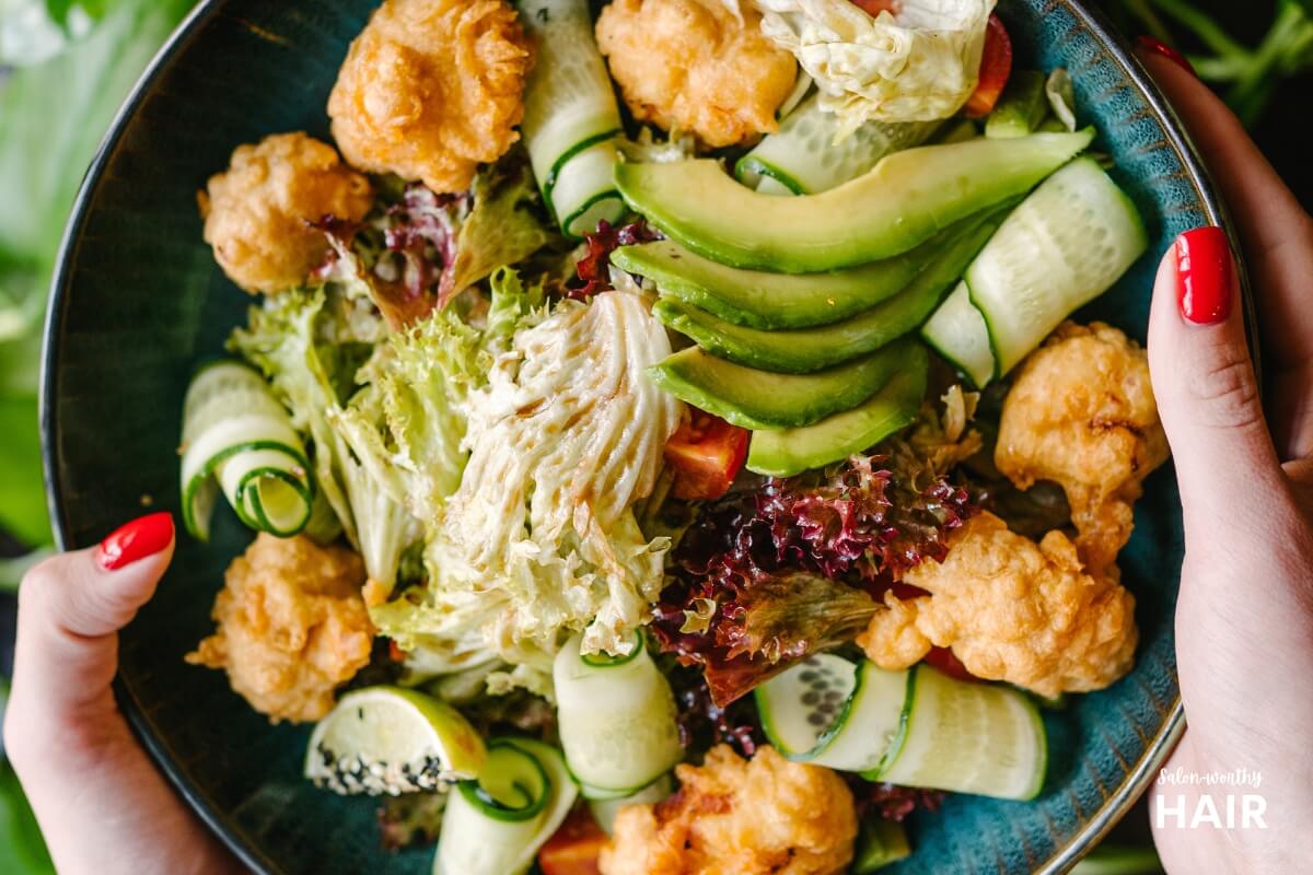 health of hair and likeliness to frizz can be related to bad diet