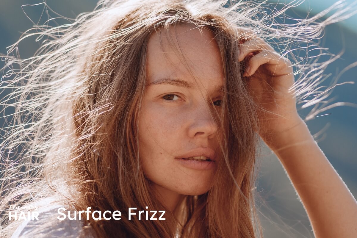 frizzy hair on the outer layers