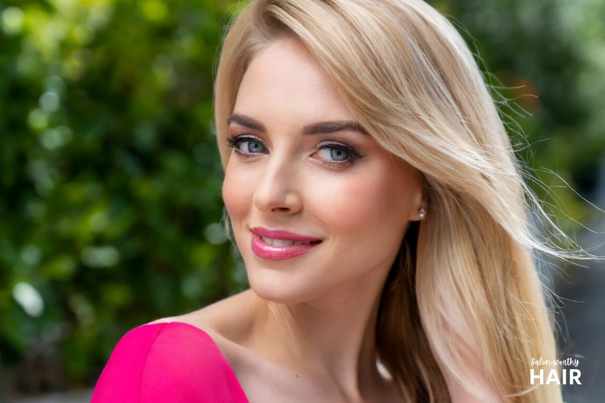 Barbie's blonde hair is vibrant, luminous, warm, and glam