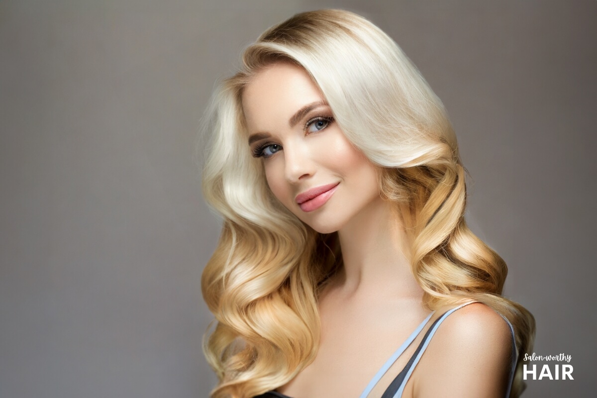 Woman with buttery blonde hair