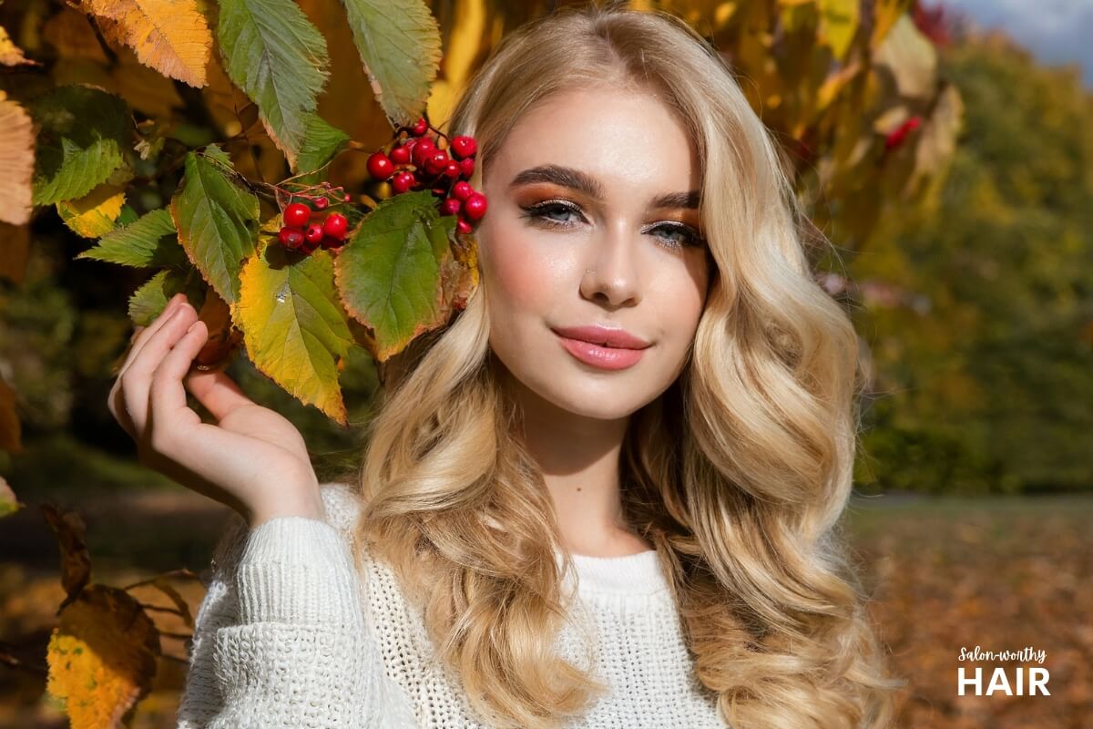 Fall blonde is a warm multi-dimensional blonde with autumn-inspired undertones