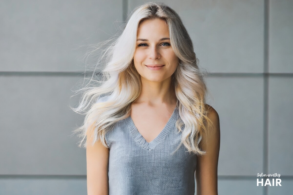 gray blonde is a smoky blend of gray and blonde; chic, neutral-toned, and contemporary.