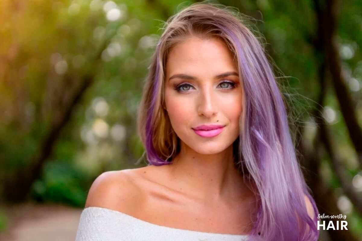 Mahogany blonde is blonde hair with wine-inspired color effect
