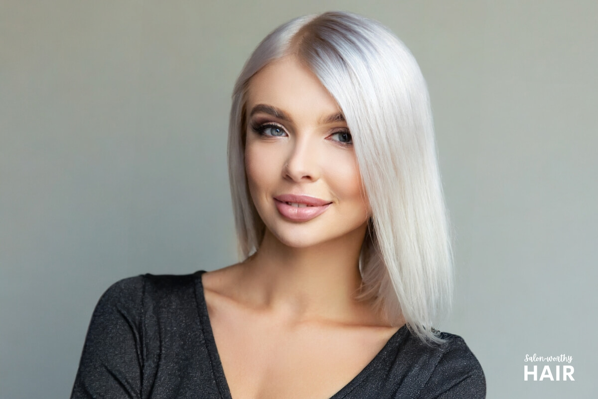 Platinum blonde is a striking, icy shade, nearly metallic in sheen, devoid of warm undertones