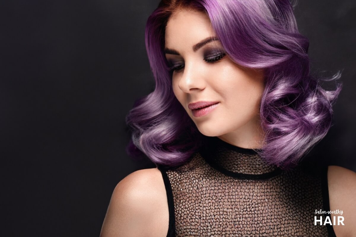 unbleached amethyst purple dye on black hair