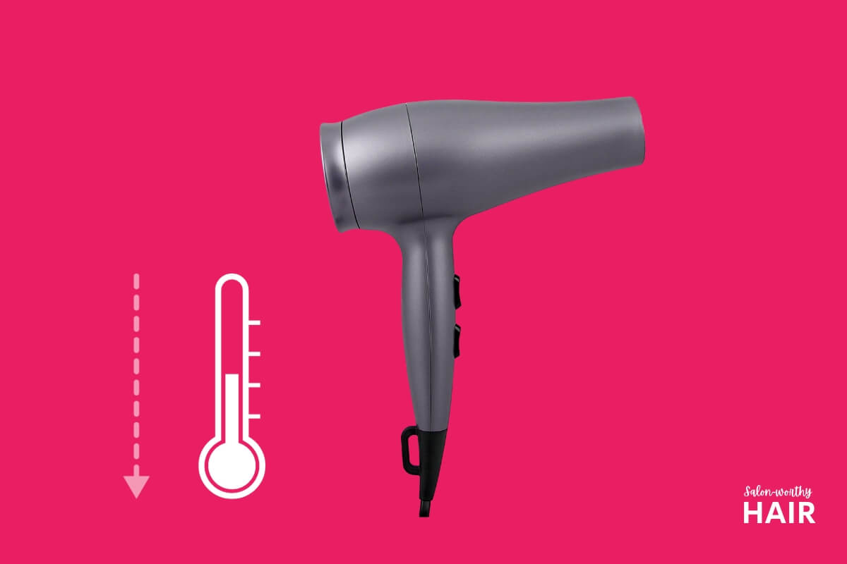 Lower temperature settings from heat styling reduce frizz